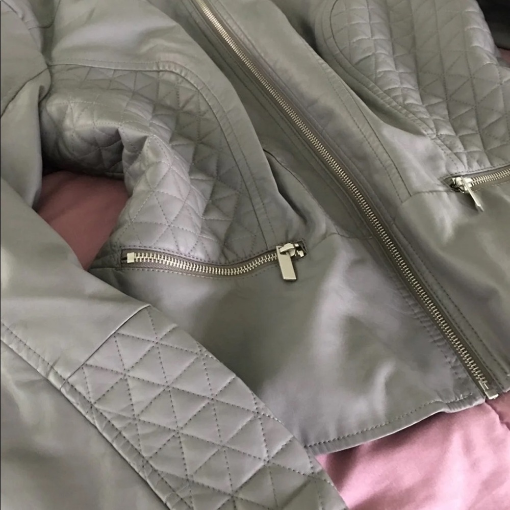 NY & Co Leather Gray Jacket